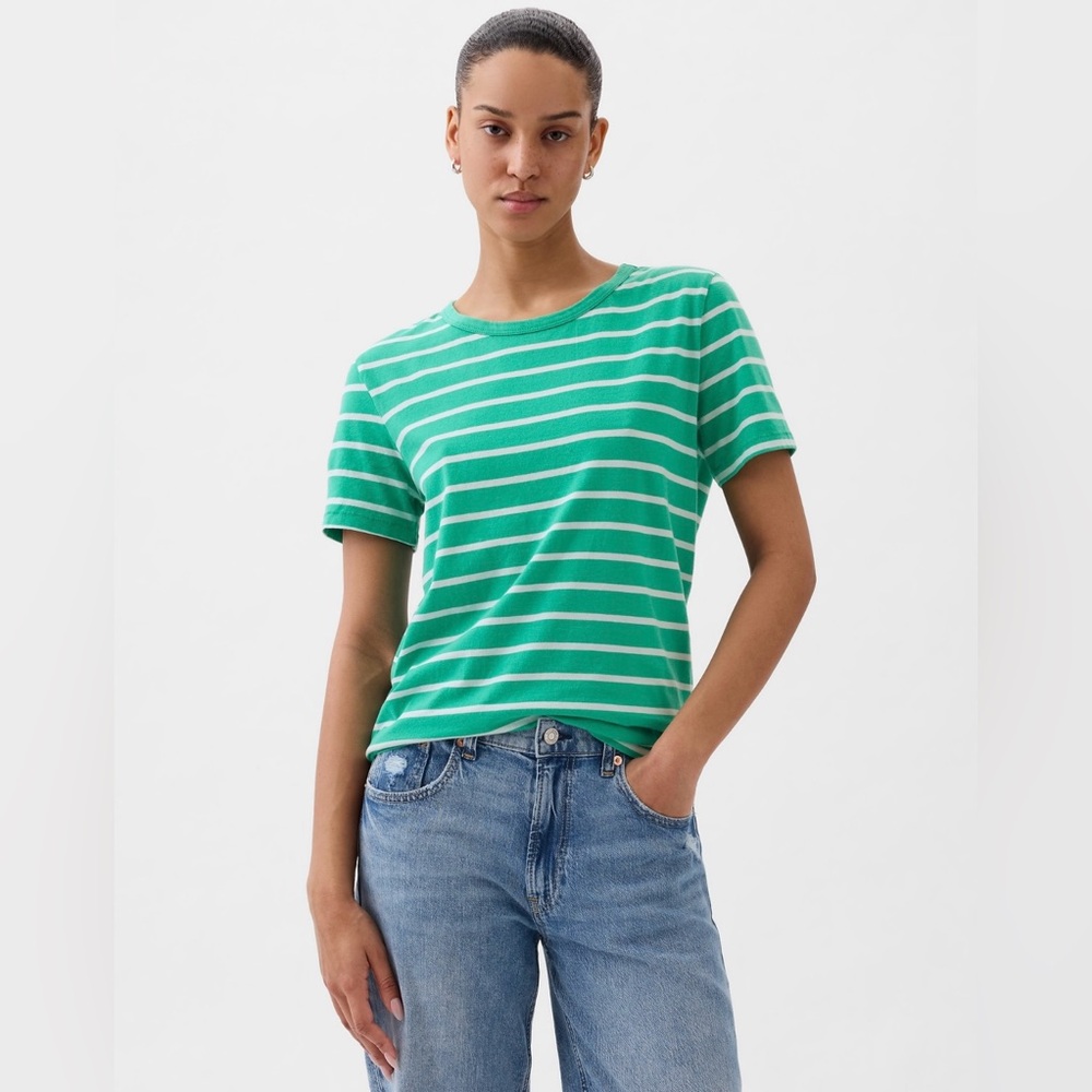 Gap Organic Cotton Stripe Crewneck T-Shirt